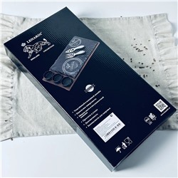 232-025 Сервировочная доска/блюдо для сыра с приборами 5пр. BLACKWOOD в под.уп.(х8)Фарфор