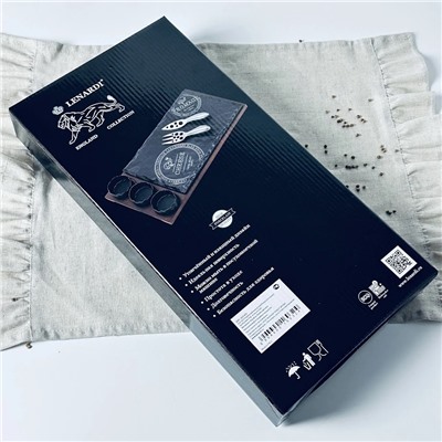 232-025 Сервировочная доска/блюдо для сыра с приборами 5пр. BLACKWOOD в под.уп.(х8)Фарфор