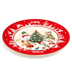 ТАРЕЛКА ЗАКУСОЧНАЯ LEFARD "ЕЛКА" 19 СМ КРАСНАЯ (КОР=18ШТ.)