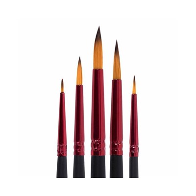 Кисти BRAUBERG PREMIUM, набор 5шт. (синтетика, круглая  №1,2,3,4,5), блистер, 201025