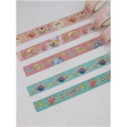 Набор декоративного скотча 5 шт. "Space bunny", red, шоу-бокс 12 шт.