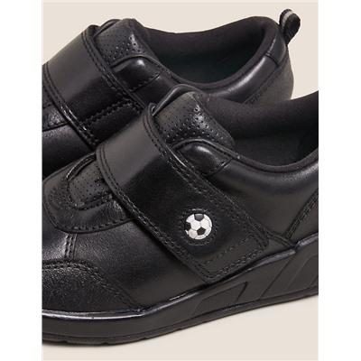 Kids' Leather Riptape Football School Shoes (8 Small - 1 Large)