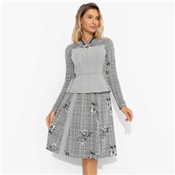 Комплект с юбкой, Инста-стиль (2 в 1, серый )