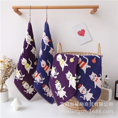Export towels New sports cat gauze square towel Korea Soft absorbent kitchen hand wipe towel factory price wholesale