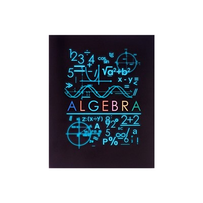 Тетрадь предметная 48 листов в клетку Calligrata, «СуперНеон. Алгебра», обложка мелованный картон