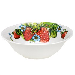 Салатник фарфоровый "Клубника" 360мл, д14,5см, h4,5см, круглый (Россия)