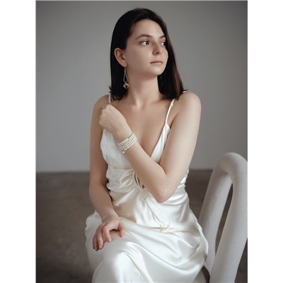 Серьги висячие со стразами «Капля с ромбом», цвет белый в розовом золоте, 7,2 см