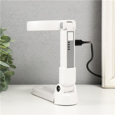 Лампа-лупа х5 ×11 для творчества LEDx18 от 3АAA+ USB линзы d=2 см и 7.5 см 11×9×22.8 см