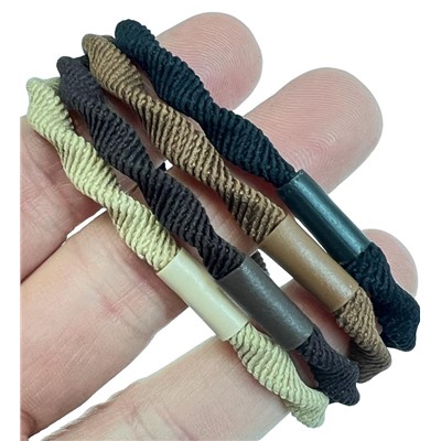 Резинка для волос эластичная (жгут волна) цвет бежевый Арт 65