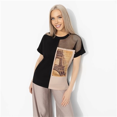 Футболка комбинированная с сеткой, Ты в деле (стиль)