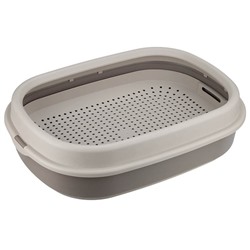 Лоток для кошек Фур-Мур  48 х35,5 см с сеткой и бортом цвет,Soft-touch, капучино