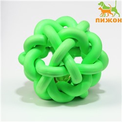 Игрушка резиновая "Молекула" с бубенчиком, 4 см, зелёная