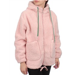 1008 PINK Куртка плюшевая демисезонная (65% хлопок, 35% полиэстер) оверсайз 46-54