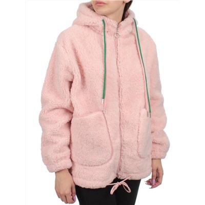 1008 PINK Куртка плюшевая демисезонная (65% хлопок, 35% полиэстер) оверсайз 46-54