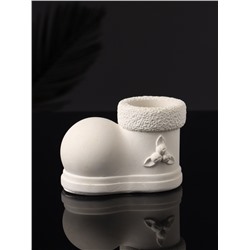 Подсвечник на 1 свечу «Валенок», 10×7×6 см, натуральный, гипс