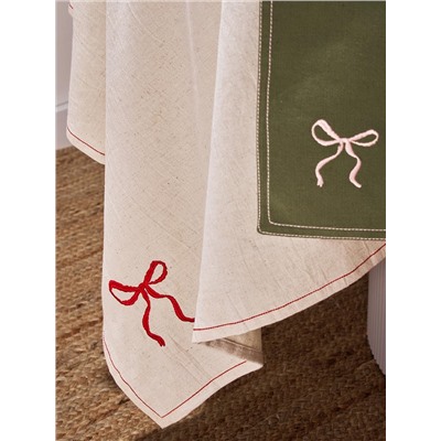 Скатерть Fancy Bows бежевого цвета из коллекции Essential, 180х180 см