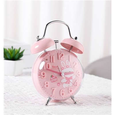 Часы-будильник «Clear wake-up with animals», pink bunny (17,5х11,5 см)