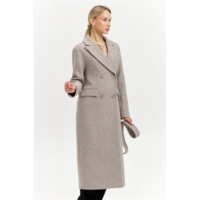 Пальто женское демисезонное 26102 (бежевый/диагональ)