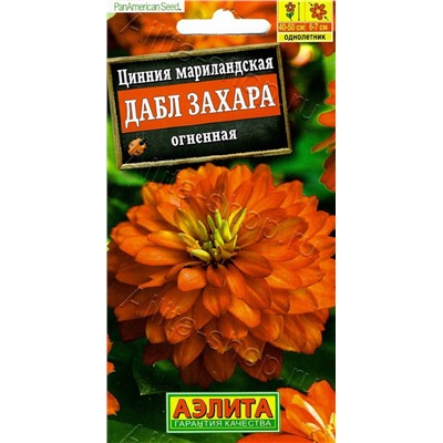 1686 Цинния Дабл Захара огненная 5шт