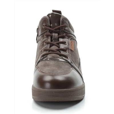 04-PA-18Z BROWN Ботинки зимние женские (натуральная замша и кожа, шерсть)