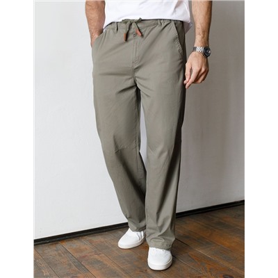 Брюки с поясом на резинке из эластичного твилла