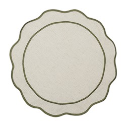 Салфетка под приборы Anemone из коллекции Trendy Ruffles, Ø38 см, оливковый