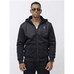 Спортивный костюм мужской зимний с начесом черного цвета 7332Ch