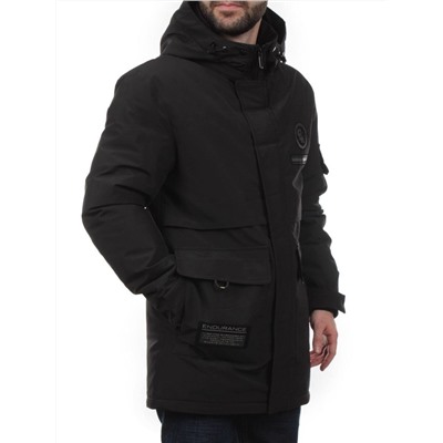 8895 BLACK Куртка мужская зимняя облегченная (130 гр. холлофайбер)