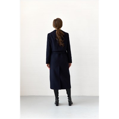 Пальто женское демисезонное 22105  (синий)