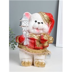 Копилка для денег «Медведь, Новый Год». гипс, 28×19.5×16 см