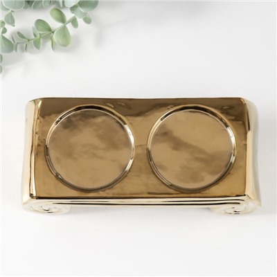 Подсвечник на 2 свечи «Греция», d=7.5 см, золото, 22.5×10×7 см