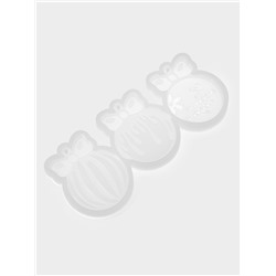 Молд для заливки новогодний «Ёлочные игрушки», 3 шт., силикон, прозрачная