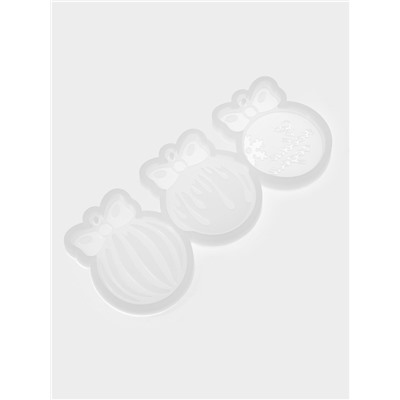 Молд для заливки новогодний «Ёлочные игрушки», 3 шт., силикон, прозрачная