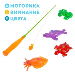 Игра «Весёлая рыбалка»: удочка, 4 рыбки