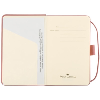 Бизнес-блокнот А6, 194л., Faber-Castell, матовая ламинация, тиснение ВД-лаком, цвет дымчато-розовый