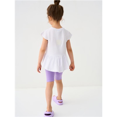 Комплект для девочки: футболка, леггинсы укороченные