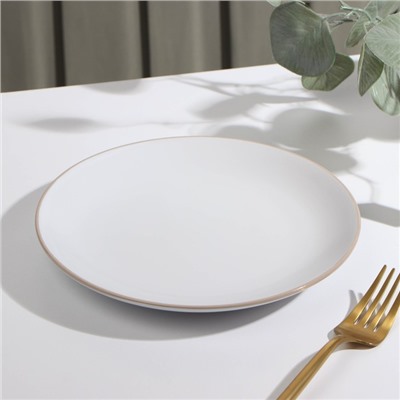 Десертная тарелка Доляна «Ваниль», d=19.5 см, керамика, белая