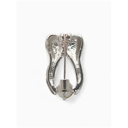 Брошь «Зуб» со стразой, цвет белый в серебре