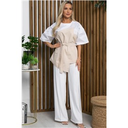 Блуза Альциона (бело-бежевая) Б13258-13М