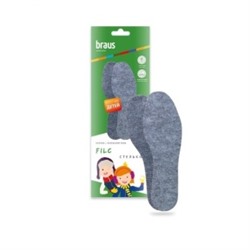 4504548 Стельки осенне-зимние Braus Filc Comfort Kids, детские, теплый войлок, р.19-35