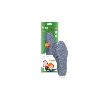 4504548 Стельки осенне-зимние Braus Filc Comfort Kids, детские, теплый войлок, р.19-35