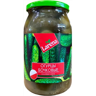 Огурцы бочковые Larena 800(480)г ст/б 1/8
