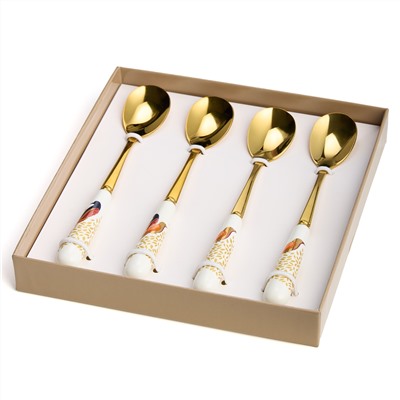 НАБОР ЛОЖЕК ЧАЙНЫХ LEFARD "GOLDEN BIRDS" 4 ШТ. (КОР=36НАБ.)