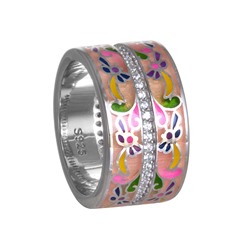 Кольцо с эмалью и фианитами ТДКС.489ЭМ1.45