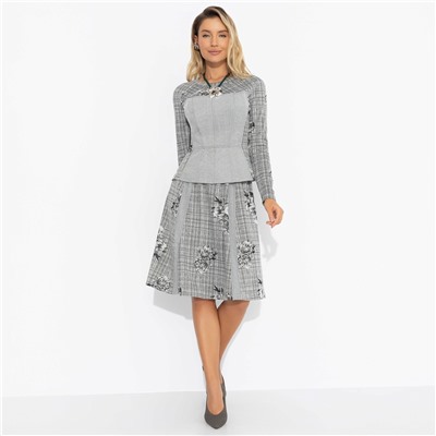 Комплект с юбкой, Инста-стиль (2 в 1, серый )