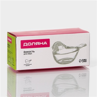 Ёмкость для варенья и мёда Доляна «Синичка», 80 мл, 12×7×5.5 см, стекло, прозрачная