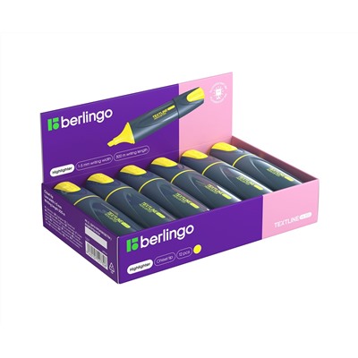 Текстовыделитель Berlingo "Textline HL300" желтый, 1-5мм