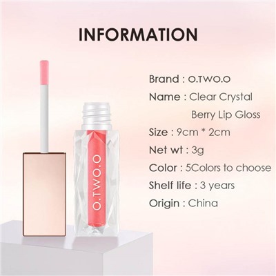 Блеск для губ O.TWO.O Clear Crystal Berry Lip Gloss глянцевый № 3 3 g