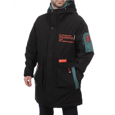 22066 BLACK GREEN Куртка мужская зимняя облегченная (150 гр. холлофайбер)