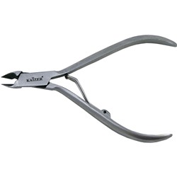 KAIZER Кусачки маникюрные, однопружинные, ручная алмазная заточка, серебро (1186)